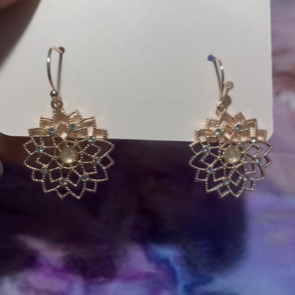 Elegant Rose Gold Floral Earrings